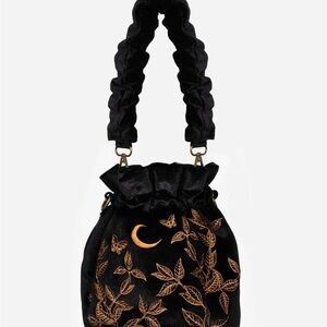 Disturbia/ Butterfly embroidered bucket bag
